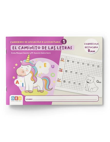 El caminito de las letras · Cuaderno 1· Cuadrícula destacada 8 mm