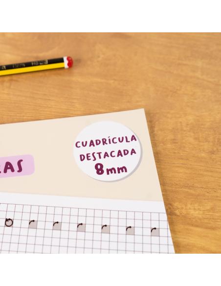 El caminito de las letras · Cuaderno 1· Cuadrícula destacada 8 mm