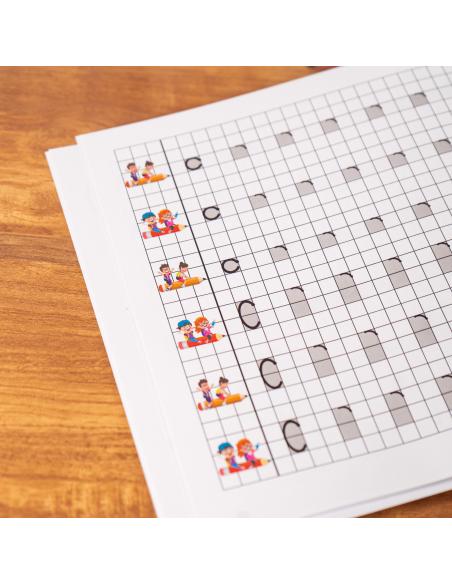 El caminito de las letras · Cuaderno 3 · Cuadrícula destacada 6 mm