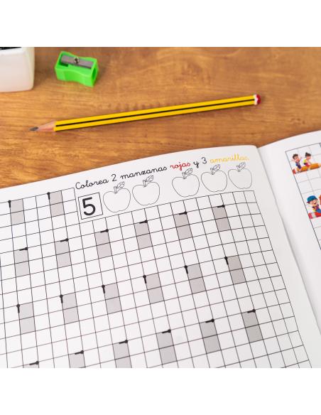 El caminito de las letras · Cuaderno 5 · Cuadrícula destacada 6 mm