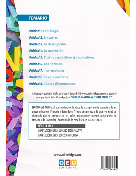 Lengua Castellana Y Literatura 2 Eso - Aula Inclusiva - Libro De Aula