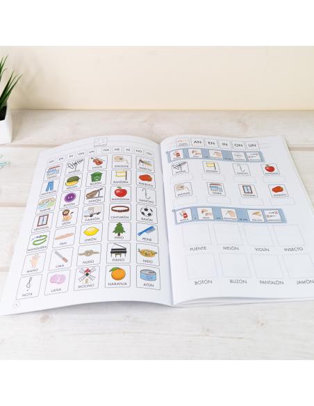 Lecturas comprensivas 3. Sílabas Inversas. Adaptación con pictogramas pauta montessori