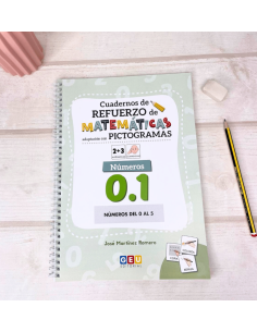 Cuaderno de refuerzo con matemáticas, números 0.1... 2