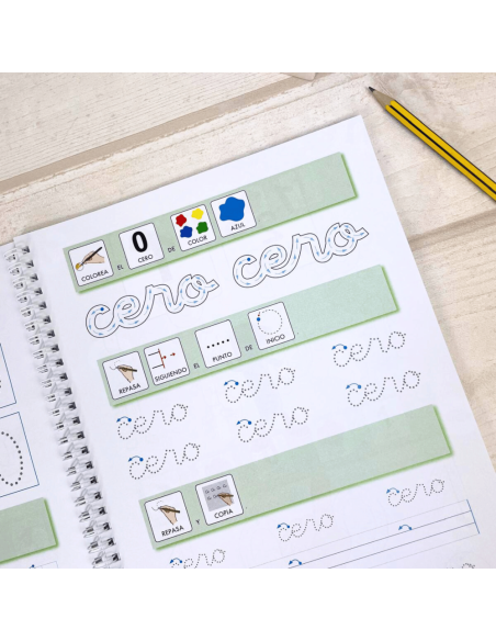 Cuaderno de refuerzo con matemáticas, números 0.1 adaptación con pictogramas