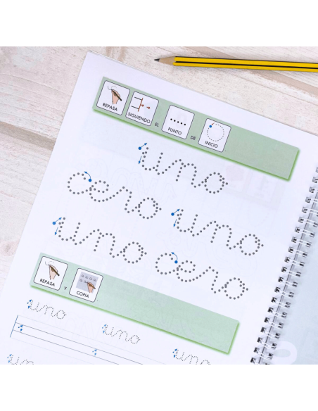 Cuaderno de refuerzo con matemáticas, números 0.1 adaptación con pictogramas