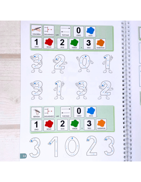 Cuaderno de refuerzo con matemáticas, números 0.1 adaptación con pictogramas