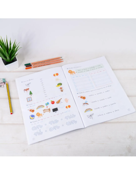 Lecturas comprensivas 3. Leo sílabas inversas. Pauta montessori