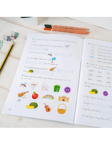 Lecturas comprensivas 3. Leo sílabas inversas. Pauta montessori