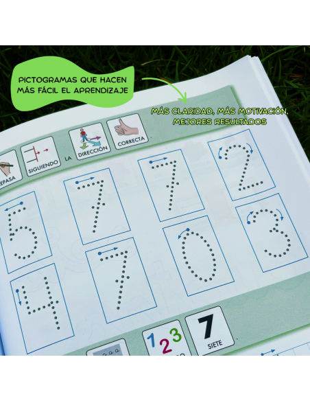 Cuaderno de refuerzo con matemáticas, números 0.2 adaptación con pictogramas