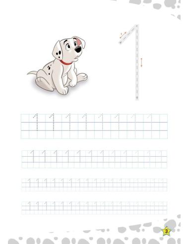 Aprendo y coloreo con Disney. 101 Dálmatas. Números del 1 al 10