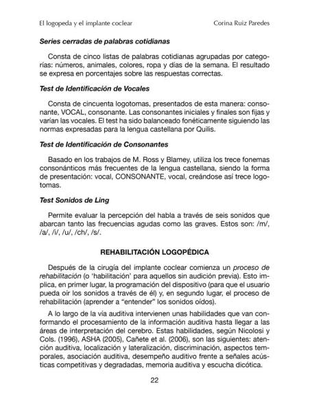 Manual de intervención logopédica en implantes cocleares en adultos