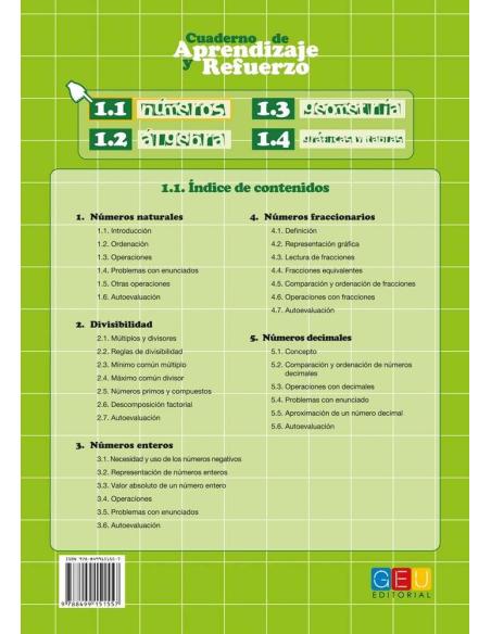 Cuaderno de aprendizaje y refuerzo 1.1: Números