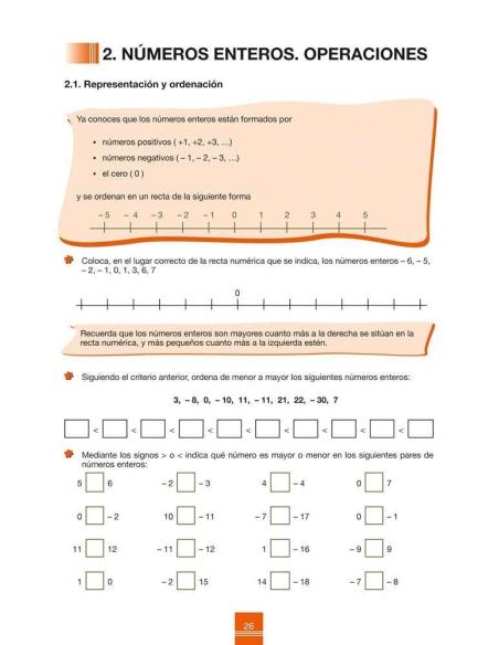 Cuaderno de aprendizaje y refuerzo 2.1: Números