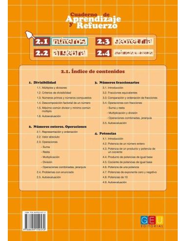 Cuaderno de aprendizaje y refuerzo 2.1: Números