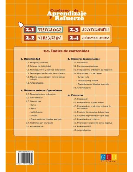 Cuaderno de aprendizaje y refuerzo 2.1: Números