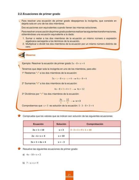 Cuaderno de aprendizaje y refuerzo 2.2: Álgebra
