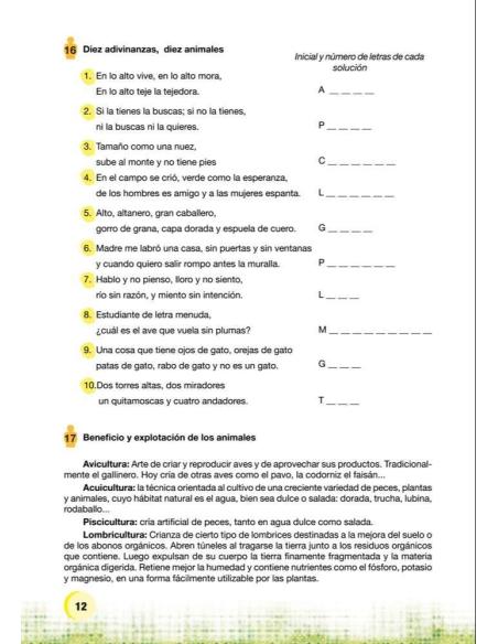 Palabras. Expresión y vocabulario · Nivel 1. Cuaderno 2: El mundo animal