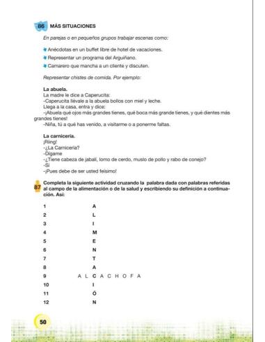 Palabras. Expresión y vocabulario · Nivel 1. Cuaderno 4: Alimentación y salud