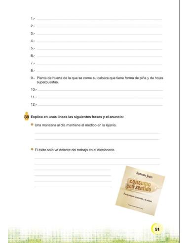 Palabras. Expresión y vocabulario · Nivel 1. Cuaderno 4: Alimentación y salud