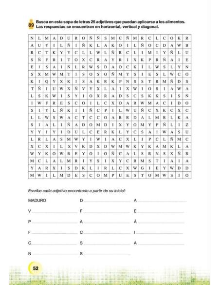 Palabras. Expresión y vocabulario · Nivel 1. Cuaderno 4: Alimentación y salud