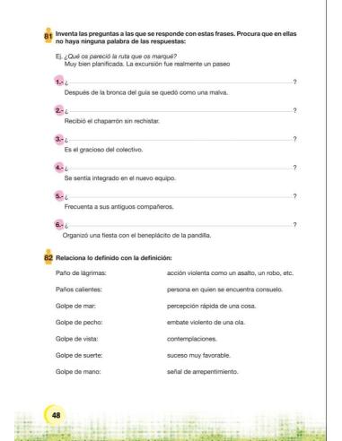 Palabras. Expresión y vocabulario · Nivel 1. Cuaderno 8: Deporte y juego